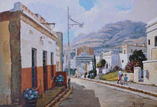 Ann Inggs - Old Malay quarters. Cape Town - Hand signed print - LAST ONE