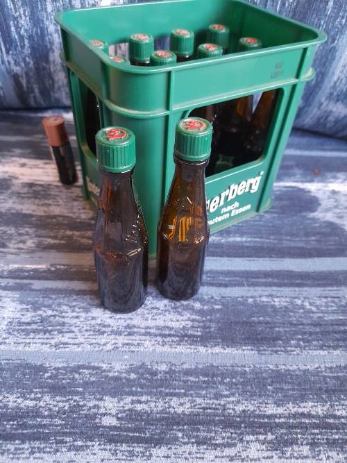 Mini bottles in crate
