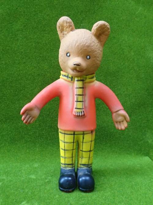Vintage Rubber Figurine Rupert The Bear