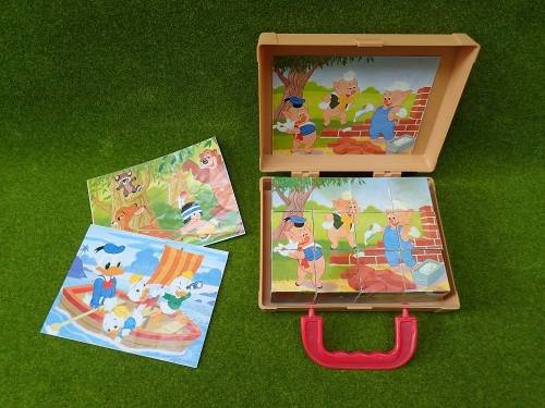Picture Puzzle-Blocks Suitcase: Disney Stories  (1960's)