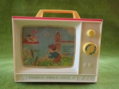 Vintage Fisher Price 1960`s TV-Radio `London Bridge and Row, Row, Row your boat` Toy
