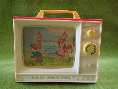 Vintage Fisher Price 1960`s TV-Radio `London Bridge and Row, Row, Row your boat` Toy