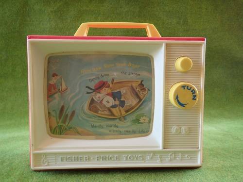 Vintage Fisher Price 1960`s TV-Radio `London Bridge and Row, Row, Row your boat` Toy