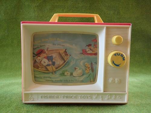 Vintage Fisher Price 1960`s TV-Radio `London Bridge and Row, Row, Row your boat` Toy