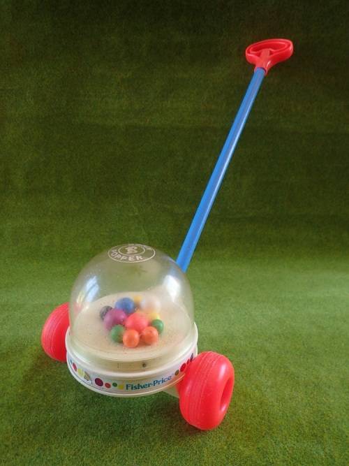 Vintage Fisher Price Corn Popper Push Toy