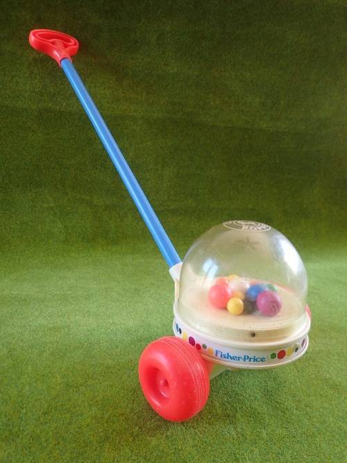 Vintage Fisher Price Corn Popper Push Toy
