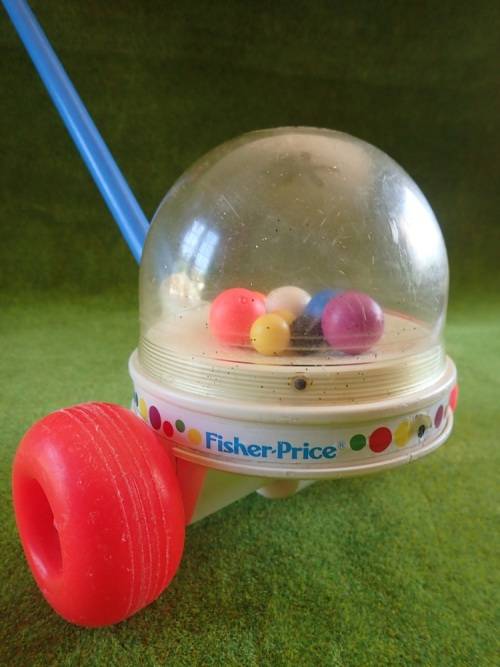 Vintage Fisher Price Corn Popper Push Toy