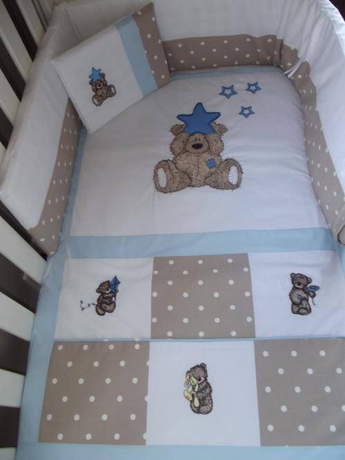 Embroidered Tatty Bear 7 Piece Baby Linen Sets
