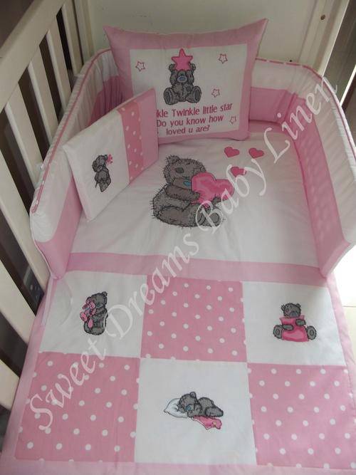 Embroidered Tatty Bear 7 Piece Baby Bedding Set