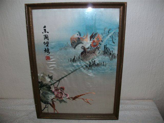 Beatiful framed chiense taperstry on silk (lo5)