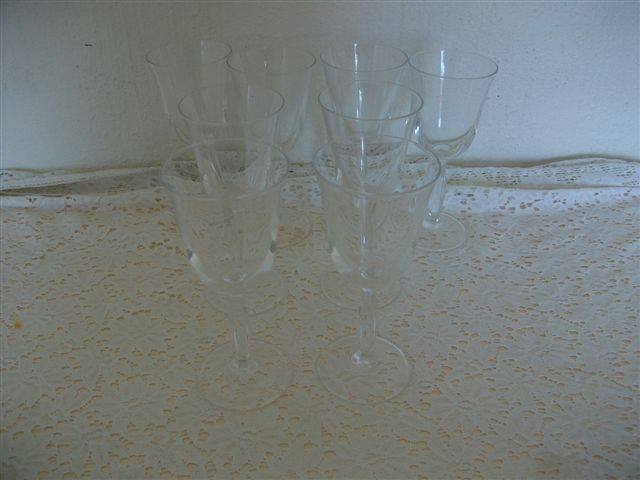 Good quaitly set of eight crysta...?? wine glasses