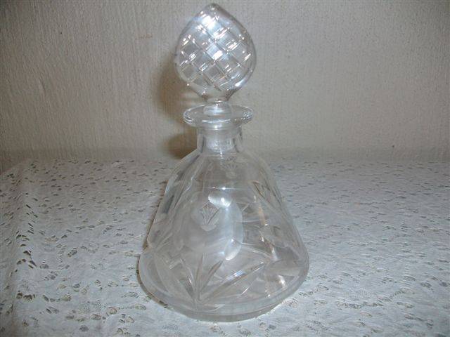 rose cut crystal vintage perfume bottle