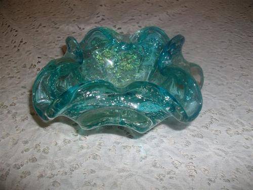 Lovely light blue murano ashtray/bowl