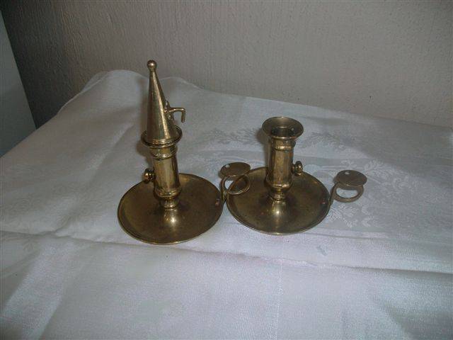Vintage brass candle holders with snuffer