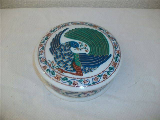 Gorgeous made for elizabeth arden peacock design trinket box