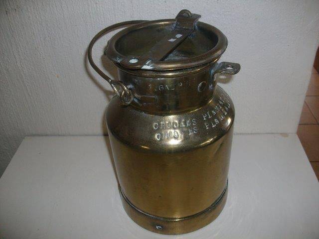 vintage brass milk can
