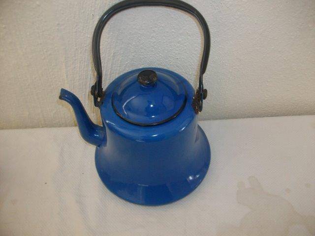 Blue enamel coffee pot