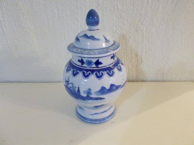 Nice blue and white ginger jar stamped