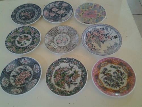 9 assorted small oriental imperial imari pretty pin dishes