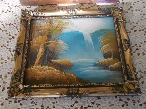 small orante framed oil ?scene picture