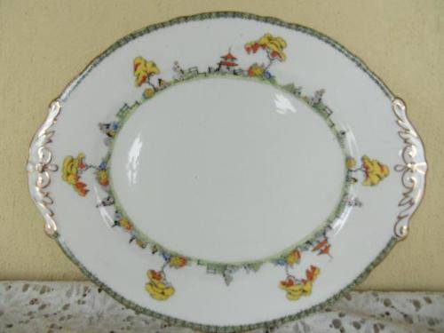 vintage Pargaon chinese Garden cake plate
