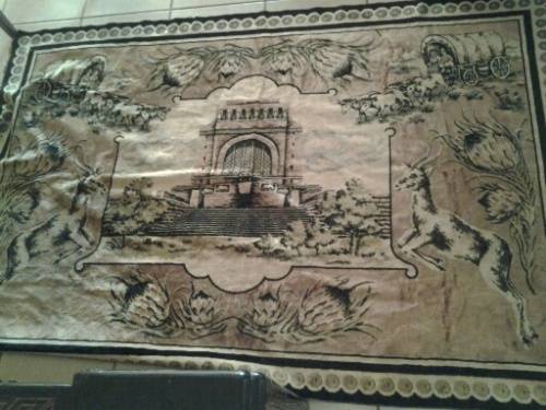 large vintage mat cover , the voortrekker monument
