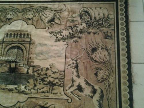 large vintage mat cover , the voortrekker monument