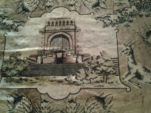 large vintage mat cover , the voortrekker monument