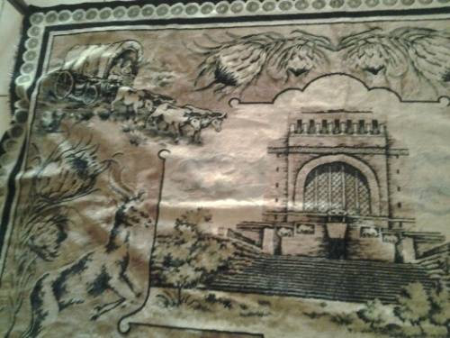 large vintage mat cover , the voortrekker monument