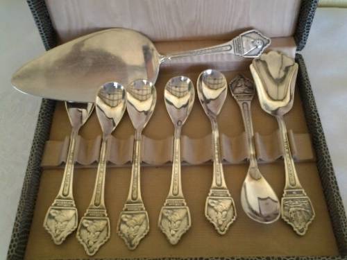 boxed sliver plated rare Jan van Riebeeck 1952 Dutch set