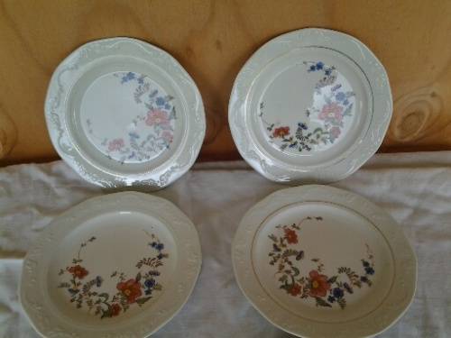 a set of six pretty floral porcelain little cake side plates