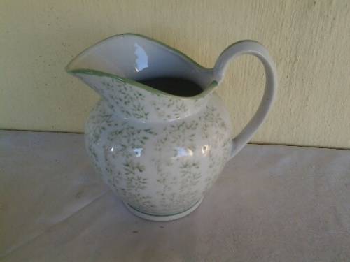 large green and white  porcelain  water jug or display jug