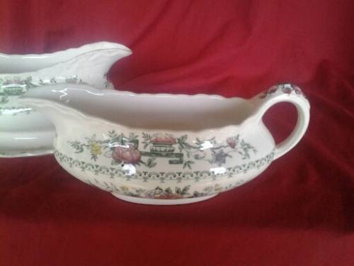 Vintage Crown Ducal Chinese gardens  sauce and porcelain gravy boat lot