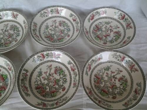 set of six pretty Indian tree pattern by johonson brothers soup bowls