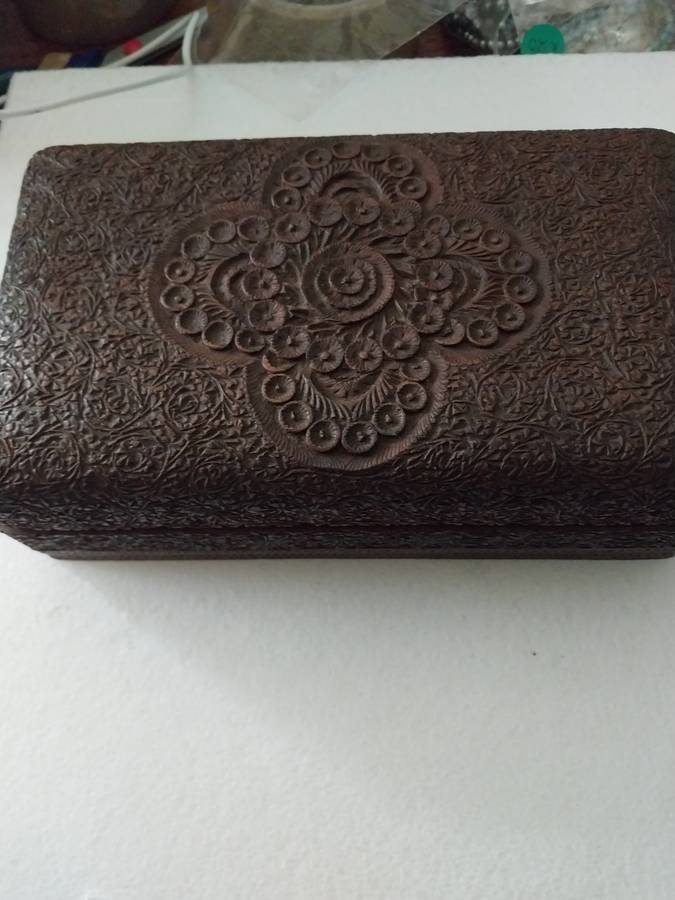 Stunning hand craved wooden box