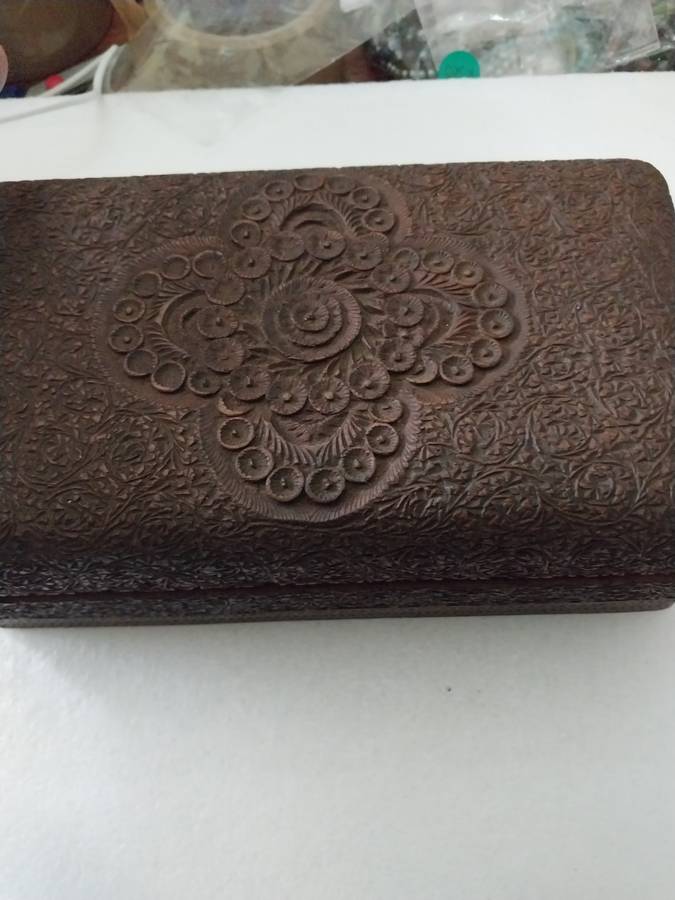 Stunning hand craved wooden box