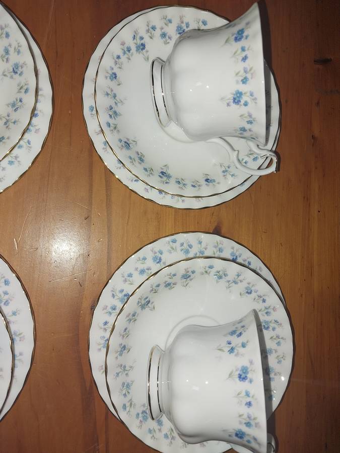 Set of six royal albert memory lane tea cup trios