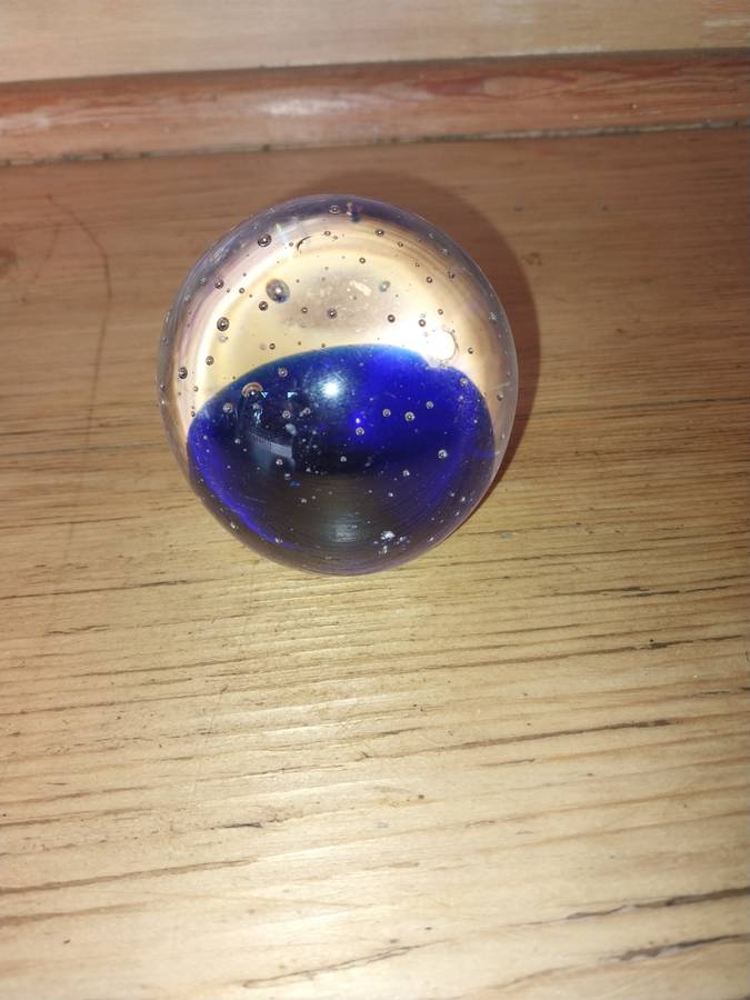 Blue glass paper weight