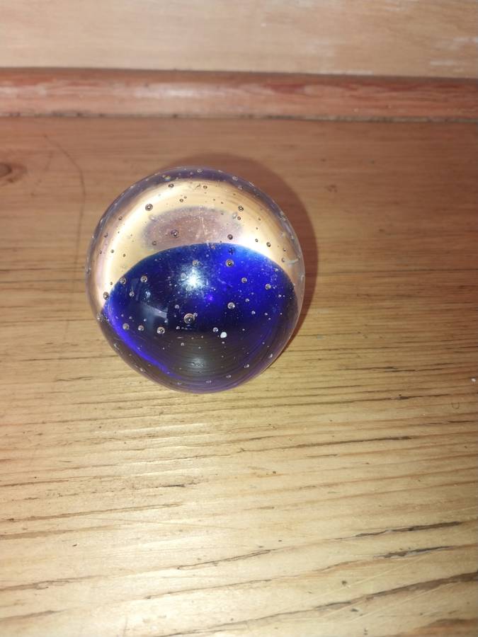 Blue glass paper weight