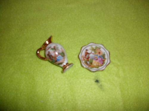 Pair of  miniature limoges set