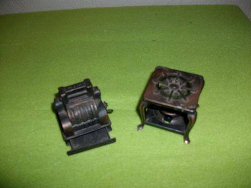 Lot of two metal sharpers, till and one plate gas stove