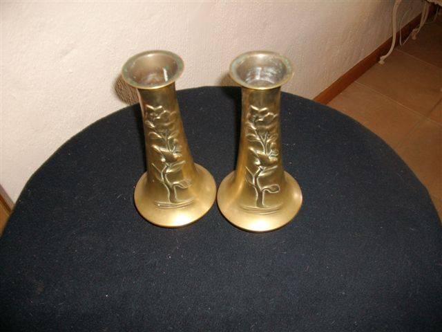 Lovely pair of brass vases