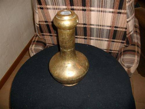lovely chiense stamped tall brass vase