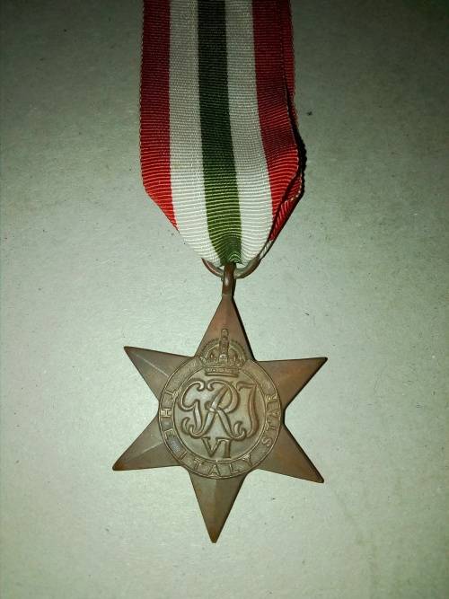 WWII Italy Star to JH Blignaut 43467