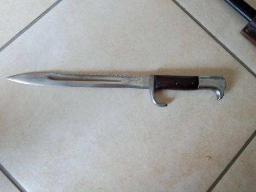 Imperial German KS98 chromed sawback dress bayonet by Erfurt