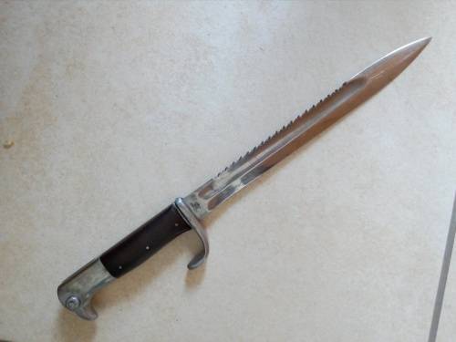 Imperial German KS98 chromed sawback dress bayonet by Erfurt