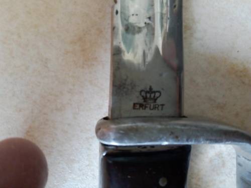 Imperial German KS98 chromed sawback dress bayonet by Erfurt