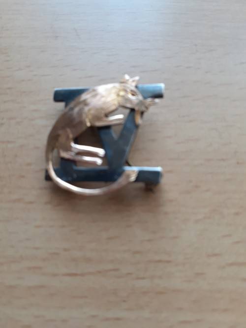 4th South African Armoured Car Regiment badge with Gold Jerboa (Desert Rat)