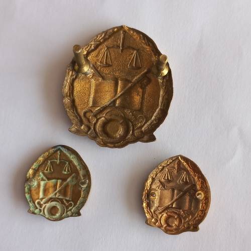 SA Correctional Services brass cap and collar badges