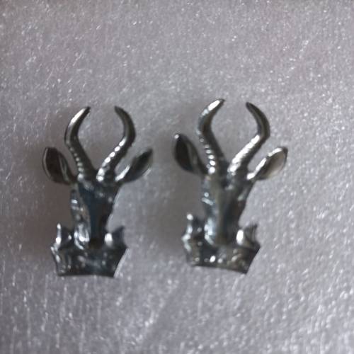 SADF Bokkop chrome collars pair all pins